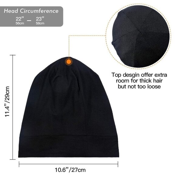 Silky Satin Lined Bonnet Sleep Cap Adjustable Stay On All Night Hair Wrap Cover main image 6